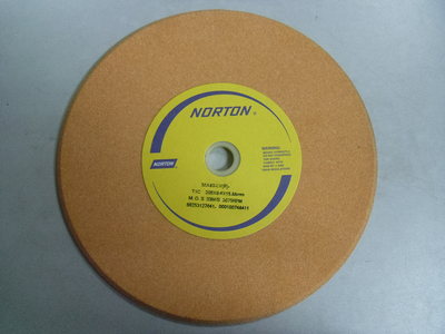 诺顿NORTON单斜边工具磨用白刚玉+氧化铁磨料氧化铝陶瓷砂轮 &nbsp;&nbsp;T1C &nbsp;205*6.4*15.88 &nbsp;38A80L（R）
